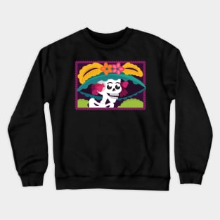 Mexican Day Of The Dead Catrina Skull / Traditional Cultural Icon in México by Akbaly Crewneck Sweatshirt